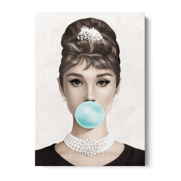 Audrey Hepburn Bubblegum Canvas