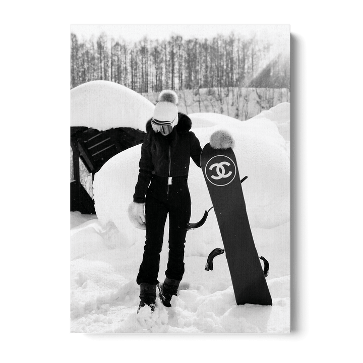 Girl With Chanel Snowboard Canvas
