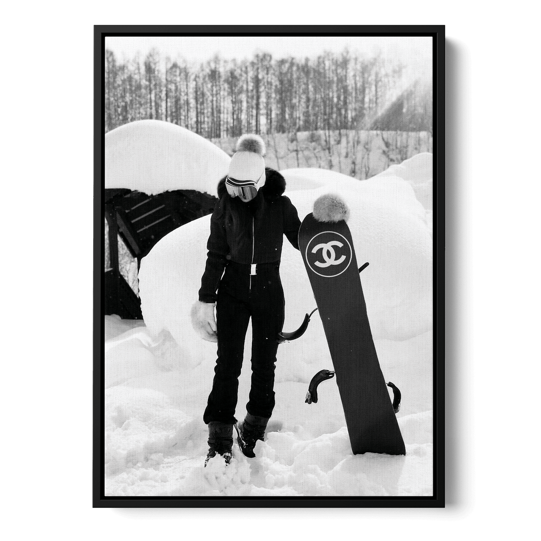 Girl With Chanel Snowboard Canvas