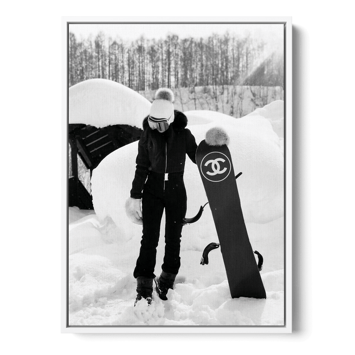 Girl With Chanel Snowboard Canvas