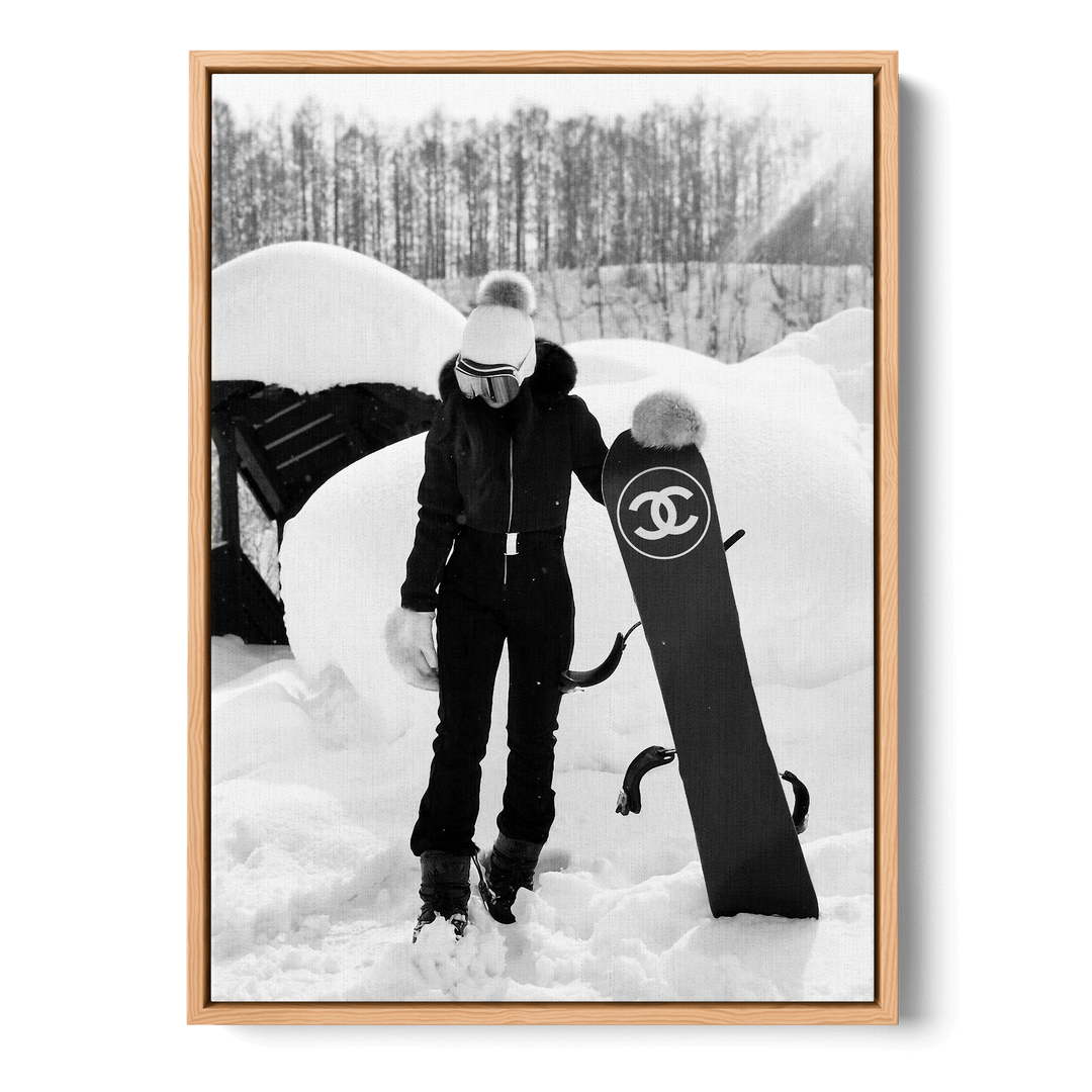 Girl With Chanel Snowboard Canvas