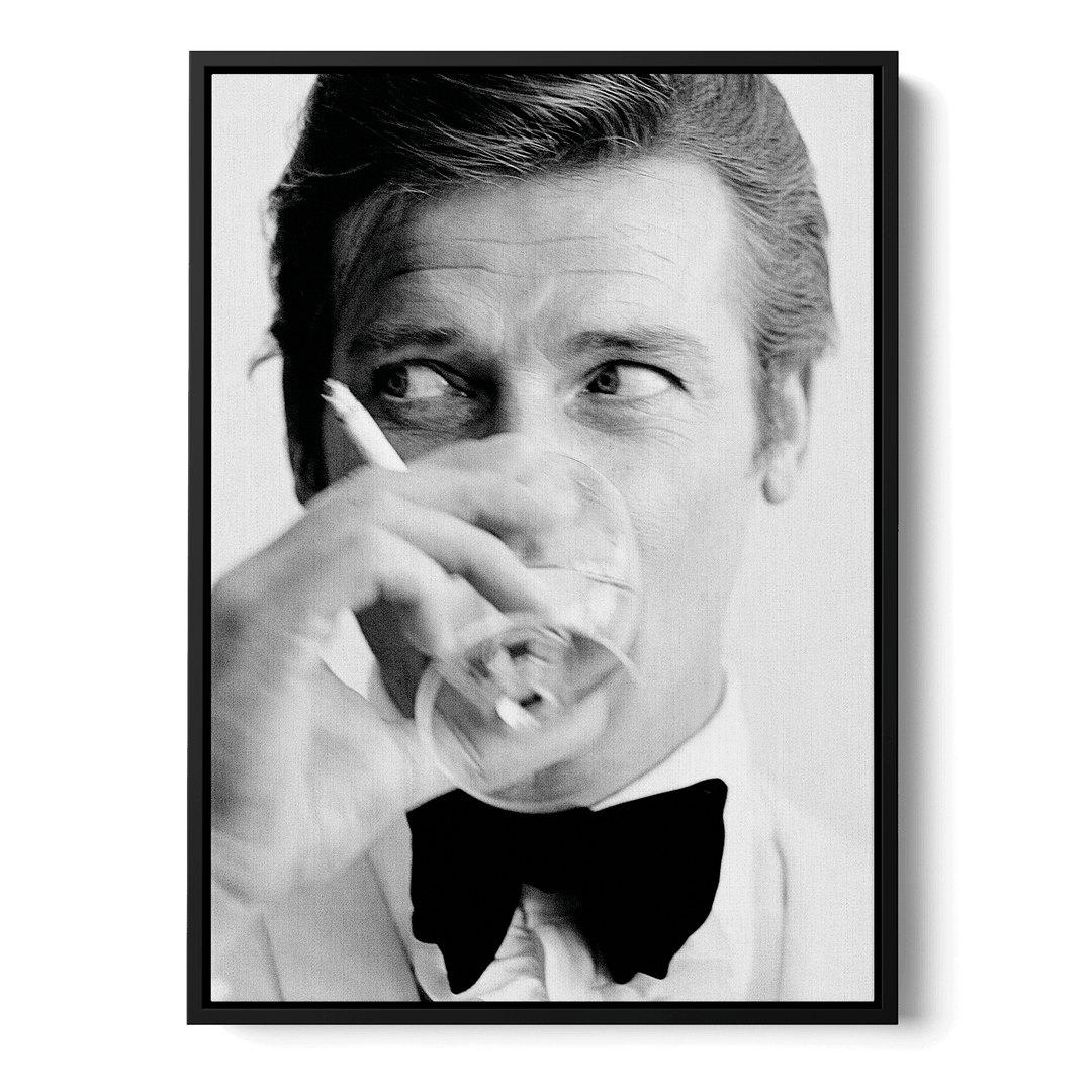 Roger Moore Drinking Canvas
