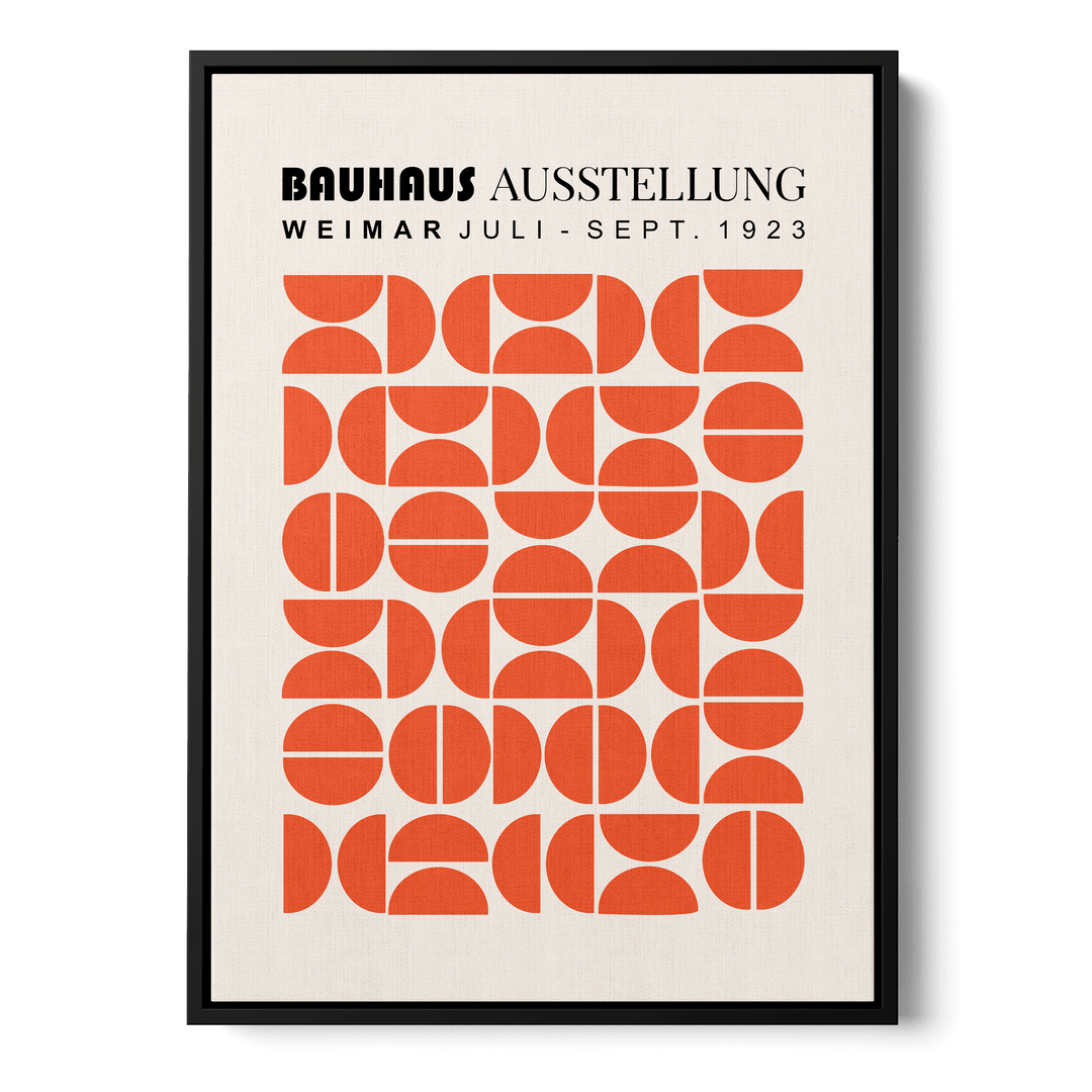 Bauhaus Orange Semicircles Canvas