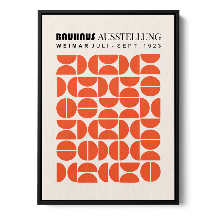 Bauhaus Orange Semicircles Canvas