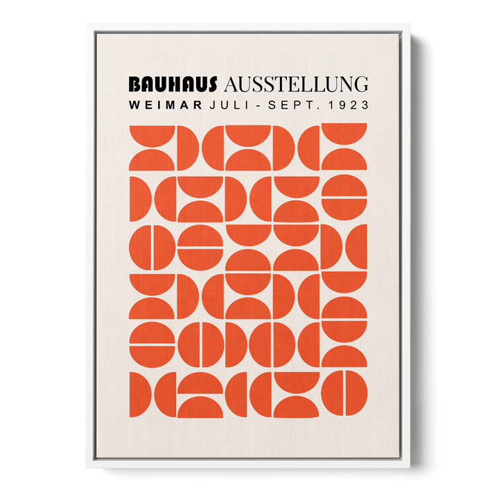 Bauhaus Orange Semicircles Canvas