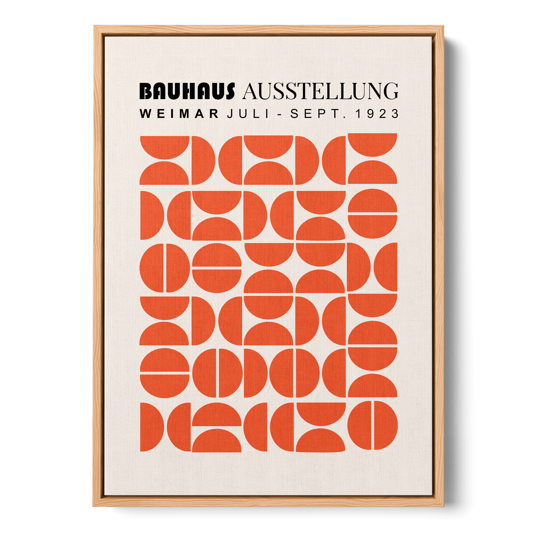 Bauhaus Orange Semicircles Canvas