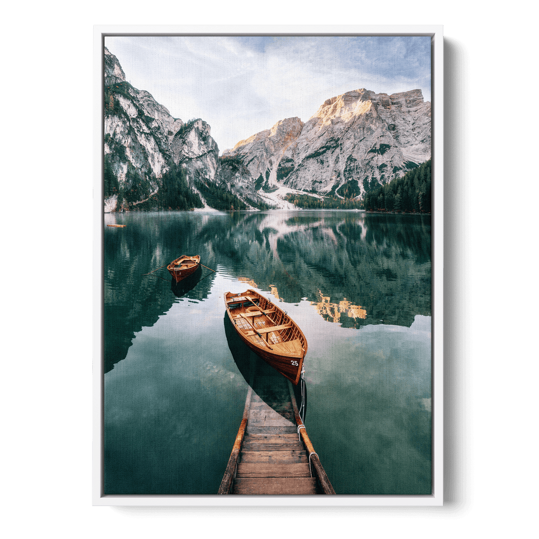 Boats In The Lake Canvas