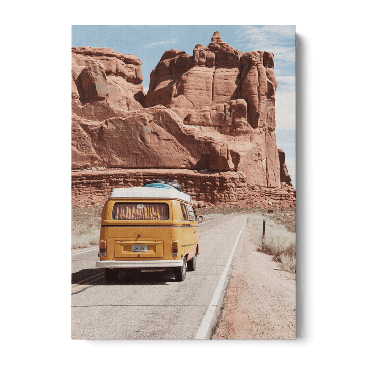Old Van In The Desert Canvas