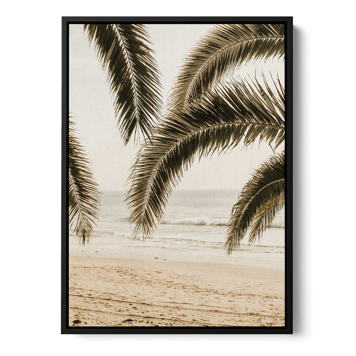 Palm Leaves On The Beach Canvas