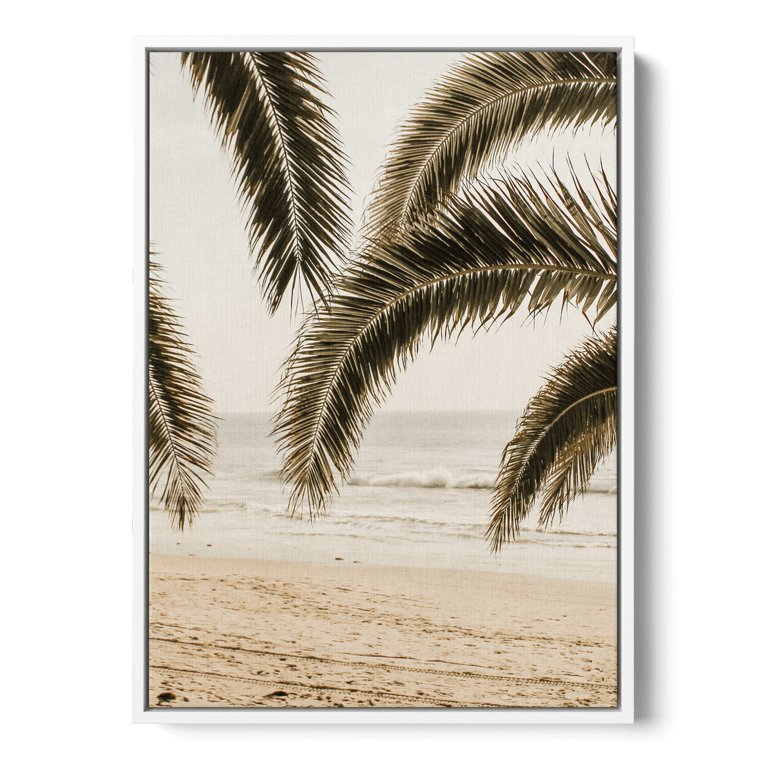 Palm Leaves On The Beach Canvas