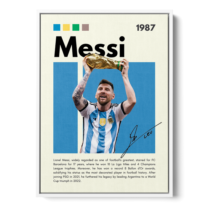 Lionel Messi Football Icons Canvas