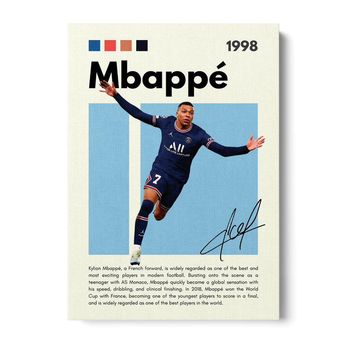 Kylian Mbappé Football Icons Canvas