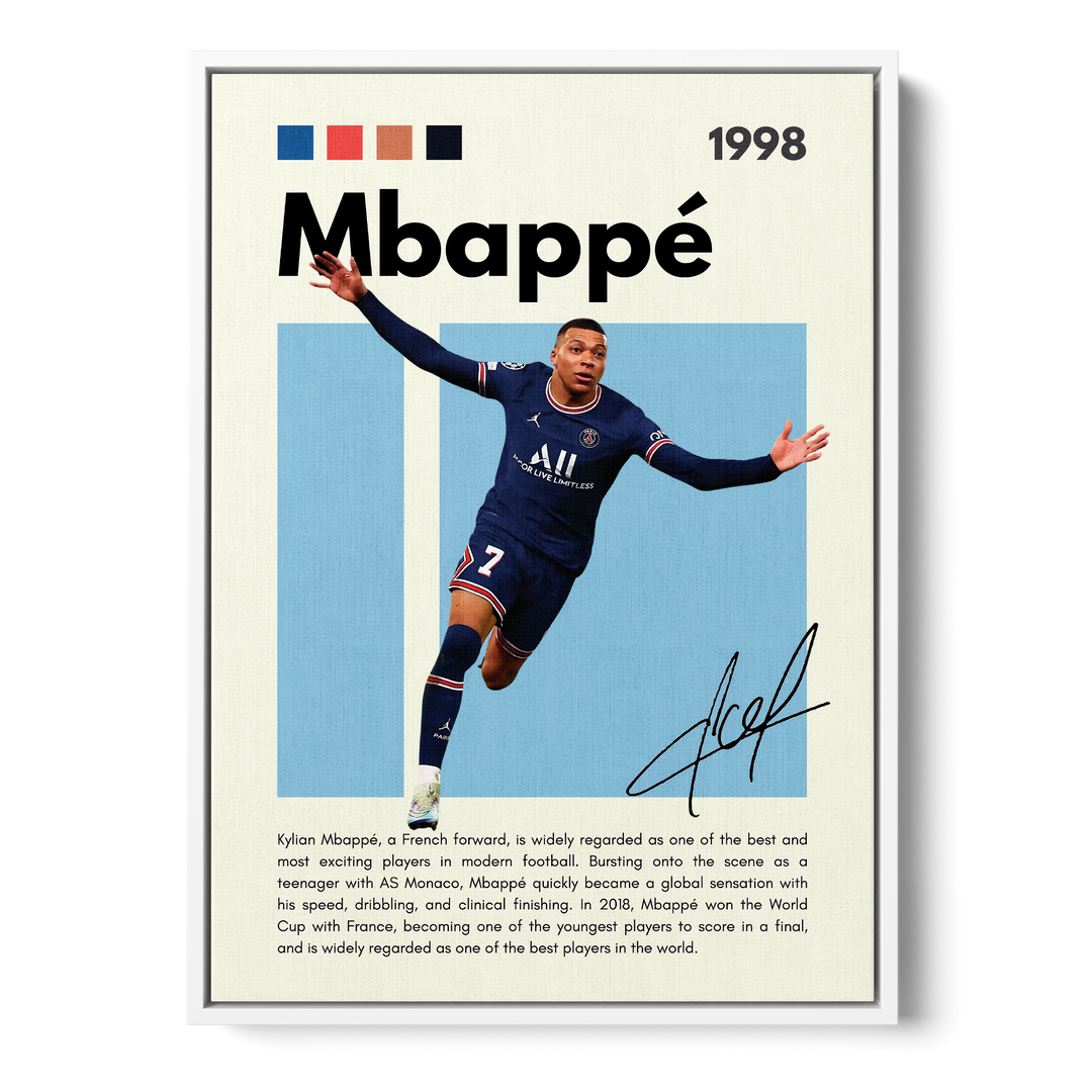 Kylian Mbappé Football Icons Canvas