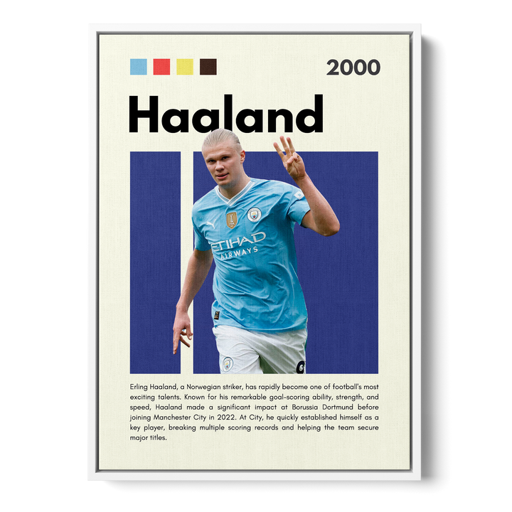 Erling Haaland Football Icons Canvas