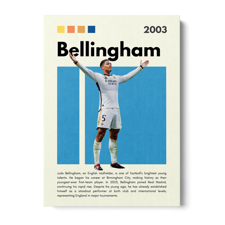 Jude Bellingham Football Icons Canvas