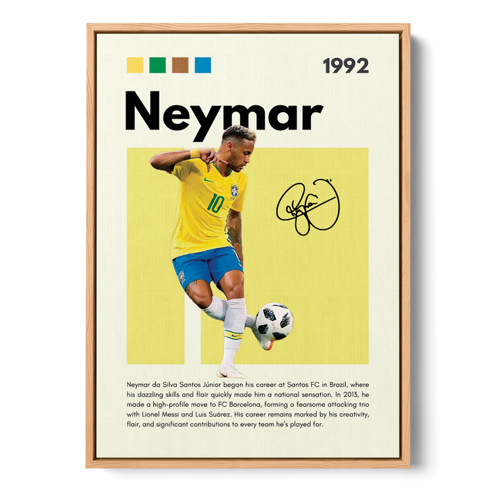 Neymar Jr. Football Icons Canvas