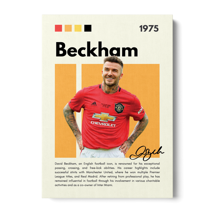 David Beckham Football Icons Canvas