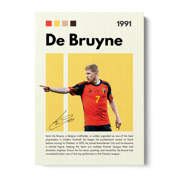 Kevin De Bruyne Football Icons Canvas