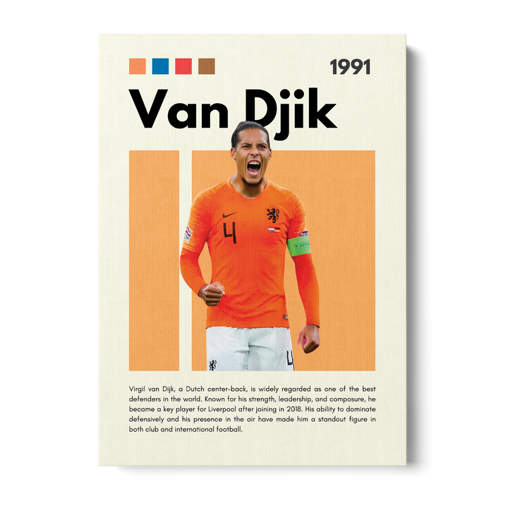 Virgil Van Dijk Football Icons Canvas