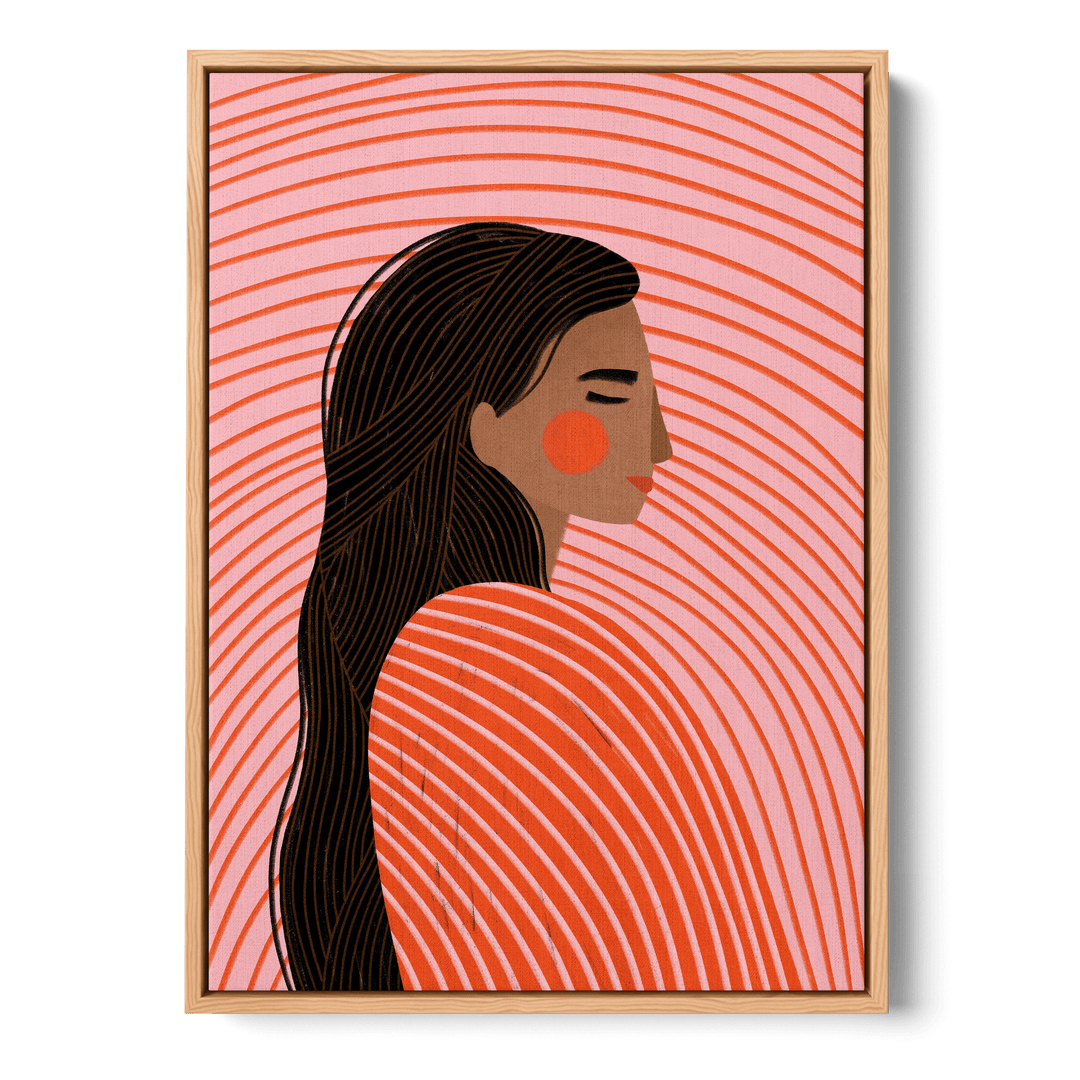 Woman With Lines Canvas