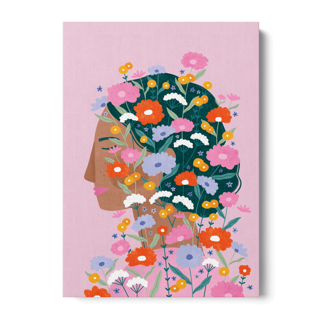 Colourful Flower Lady Canvas