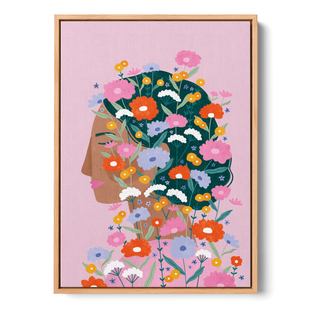 Colourful Flower Lady Canvas