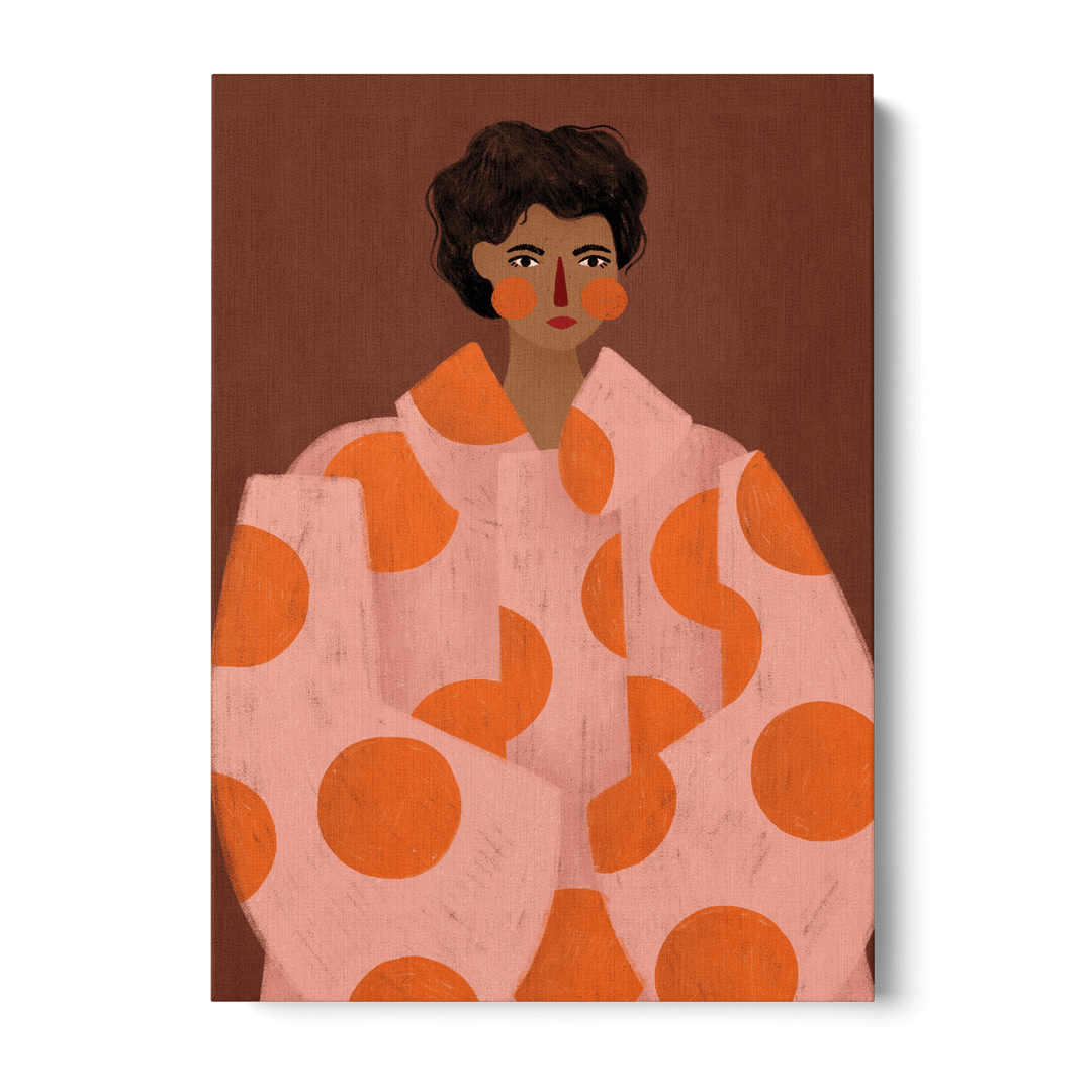 Woman With Orange Dots Canvas
