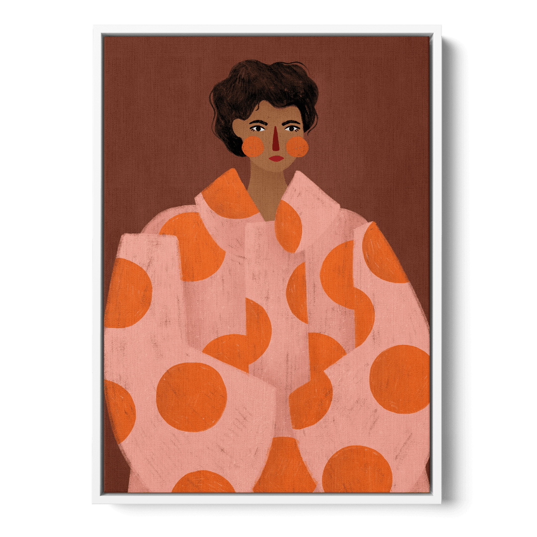 Woman With Orange Dots Canvas