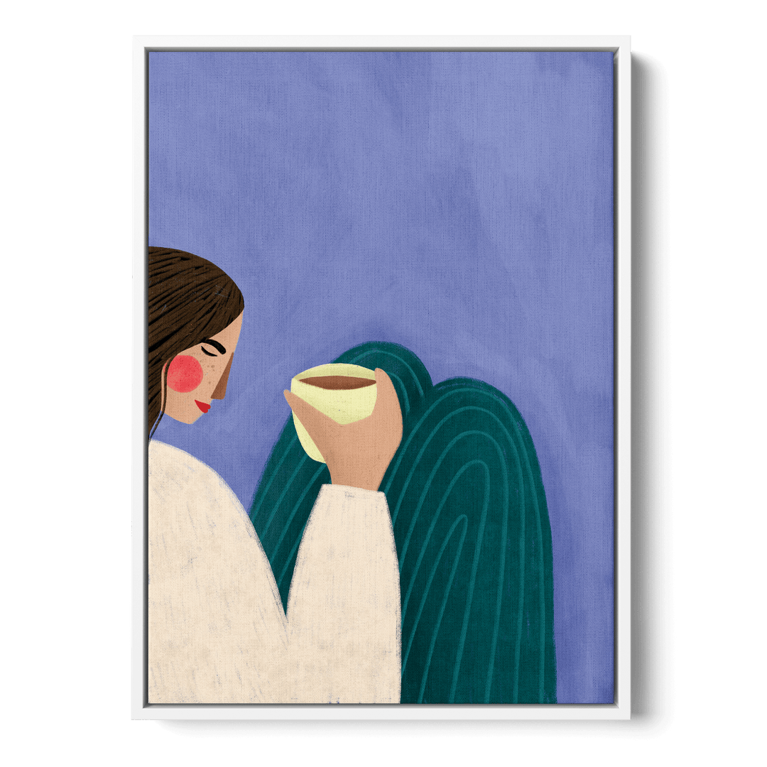 Sipping Coffee Canvas