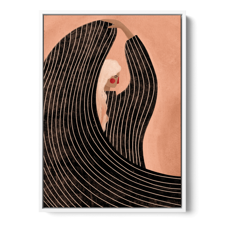 Woman With Black Dress Canvas