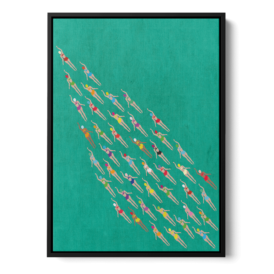 Racing Swimmers Canvas
