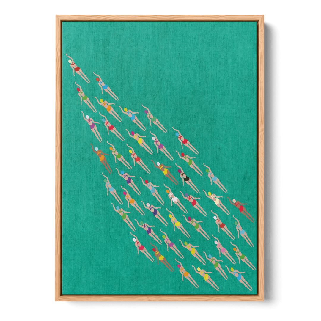 Racing Swimmers Canvas