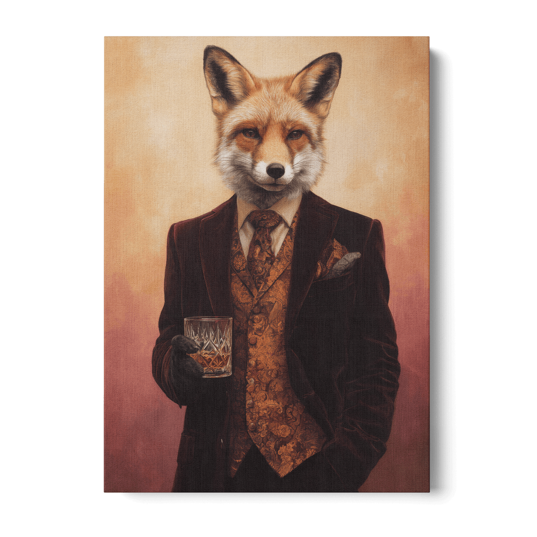Fox In Velvet Suit Canvas