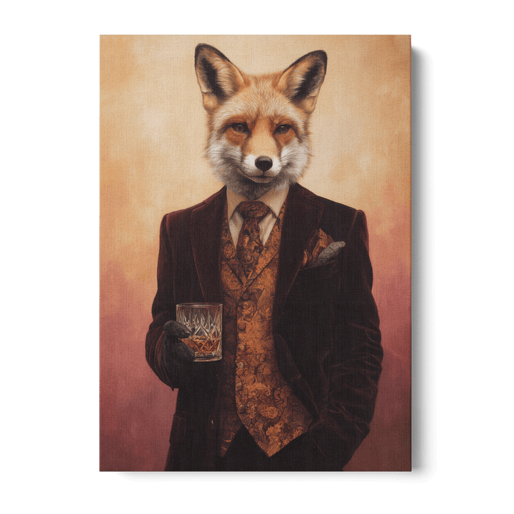 Fox In Velvet Suit Canvas