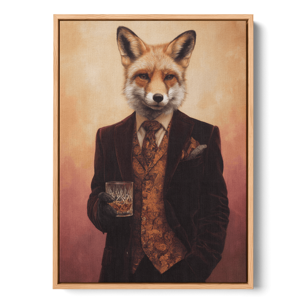Fox In Velvet Suit Canvas
