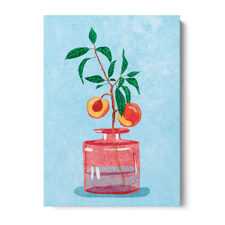 Peach Tree In Vase Canvas