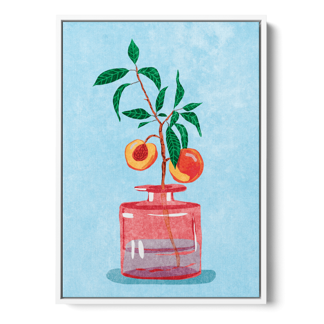 Peach Tree In Vase Canvas