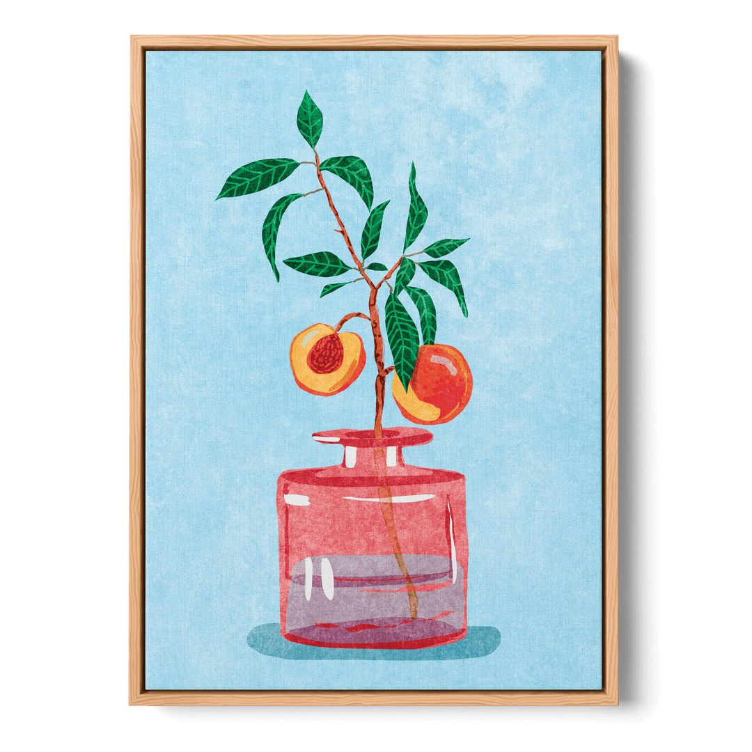 Peach Tree In Vase Canvas
