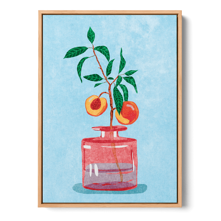 Peach Tree In Vase Canvas