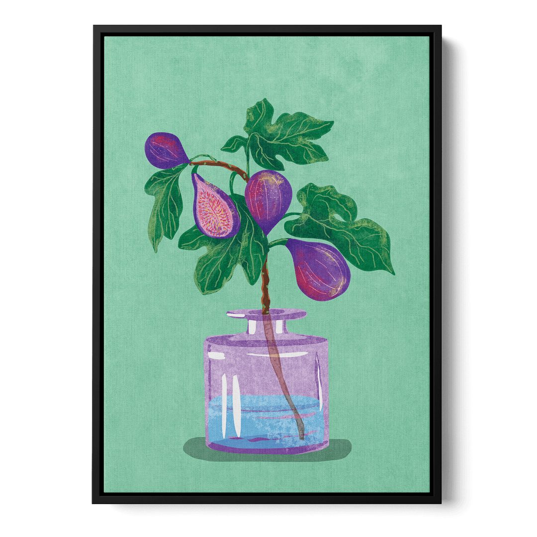 Figs Branch In Vase Canvas