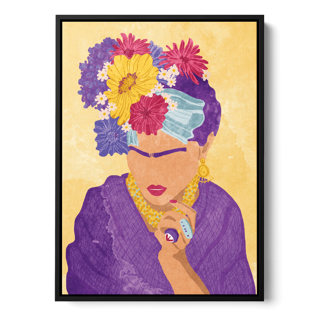 Frida And Flowers Canvas