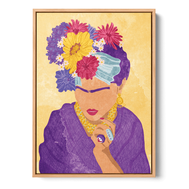 Frida And Flowers Canvas