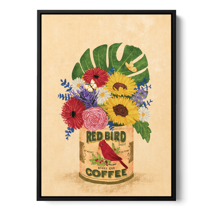 Flowers Vintage Coffee Can Canvas