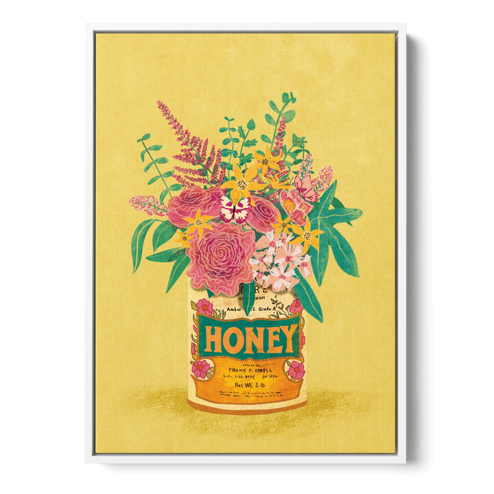 Flowers Vintage Honey Can Canvas