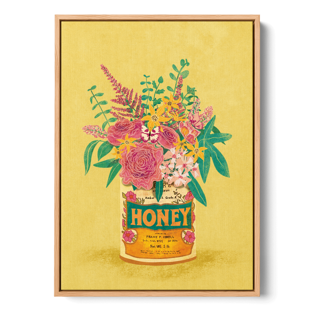 Flowers Vintage Honey Can Canvas