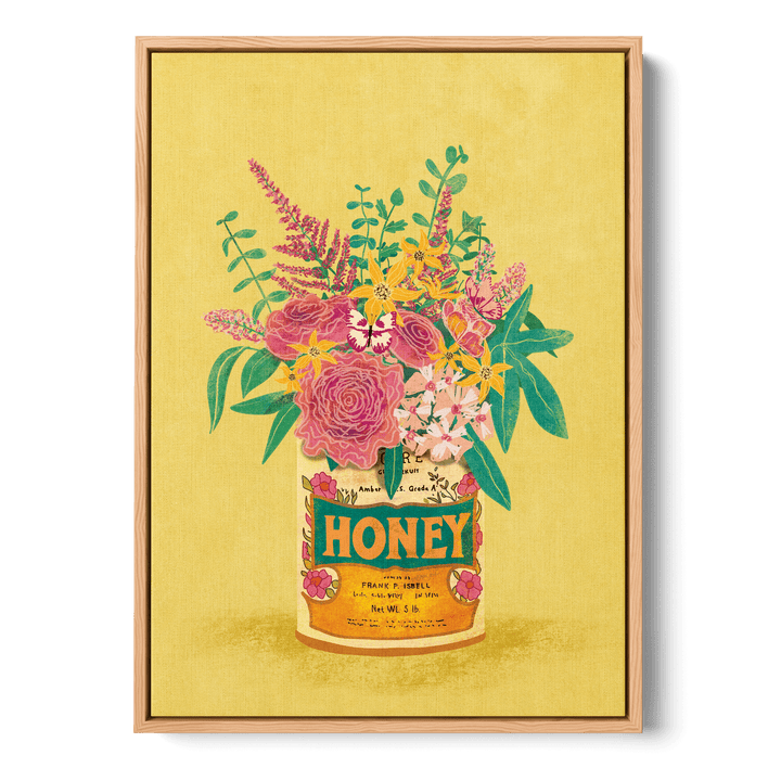 Flowers Vintage Honey Can Canvas