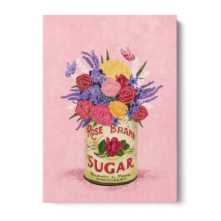 Flowers Vintage Sugar Can Canvas
