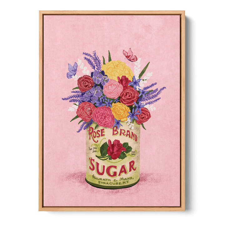 Flowers Vintage Sugar Can Canvas