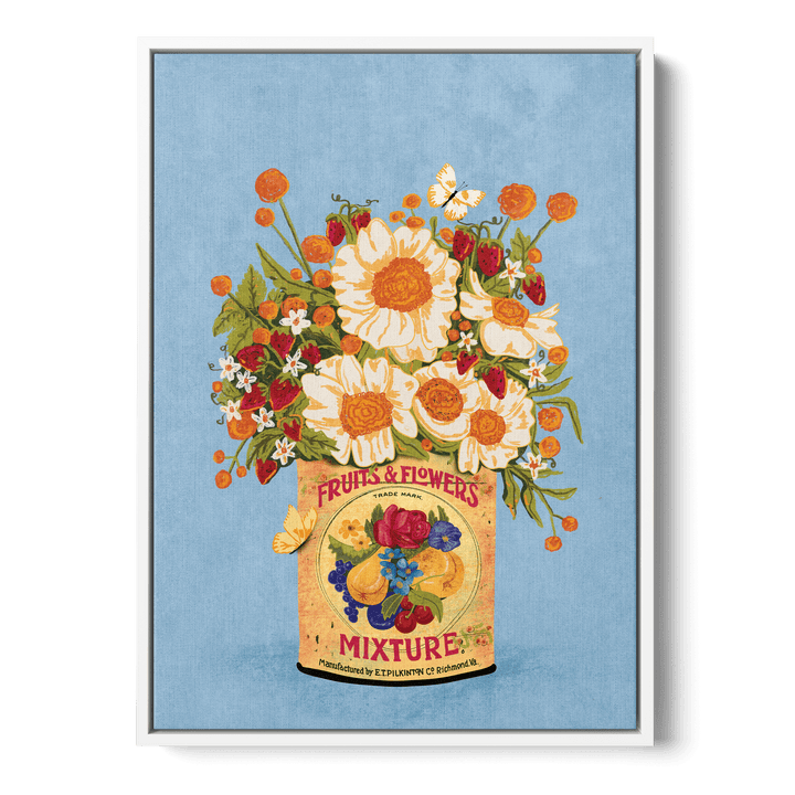 Flowers Vintage Tea Can Canvas