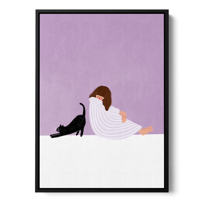 Girl And Cat Canvas